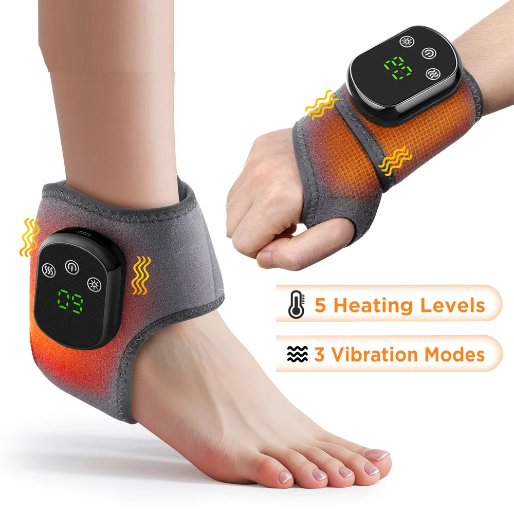 Revolutionary Heating Ankle Massage Belt - Experience Soothing Electric Hot Compress & Vibrating Massage for Ultimate Foot and Wrist Support
