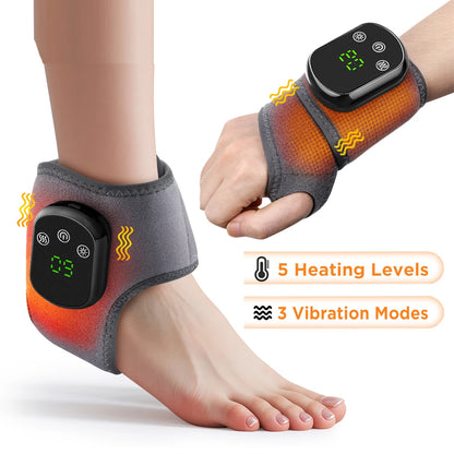 Revolutionary Heating Ankle Massage Belt - Experience Soothing Electric Hot Compress & Vibrating Massage for Ultimate Foot and Wrist Support